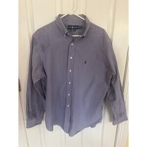 Ralph Lauren Purple Gingham Classic Fit Long Sleeve Button‎ Up Size XL